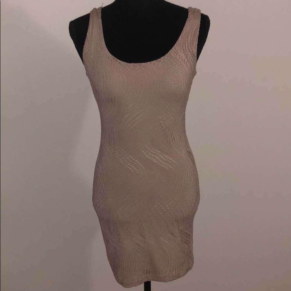 Sexy mini nude dress